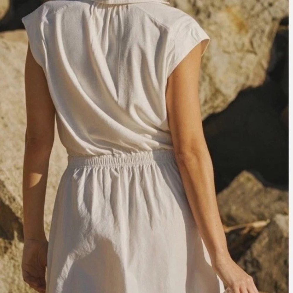 Anthropologie White Cut Out Dress XL New NWT Short Sleeve RARE SOLD OUT Cotton - Picture 4 of 11